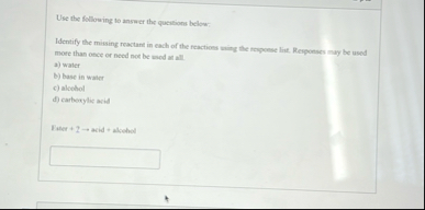 Solved Use the following to answer the questions below: more | Chegg.com