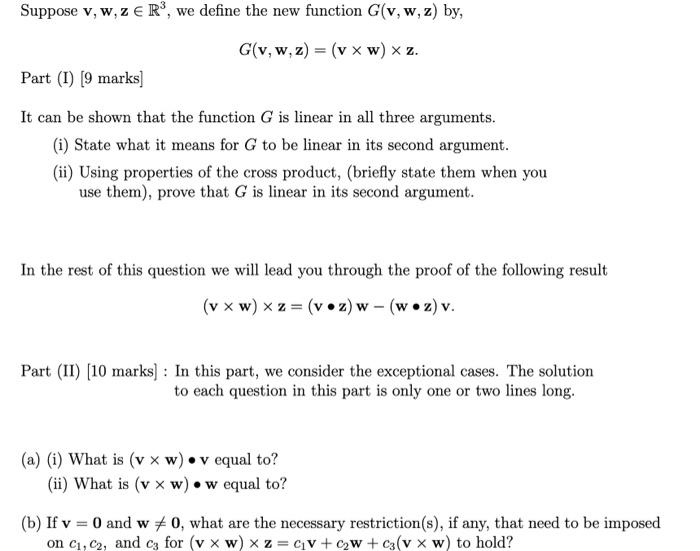 Solved Suppose V W 2 Rº We Define The New Function V Chegg Com