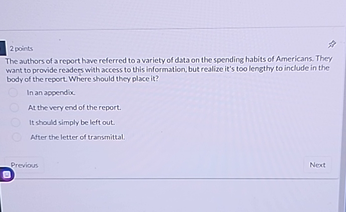 Solved 2 ﻿pointsThe authors of a report have referred to a | Chegg.com