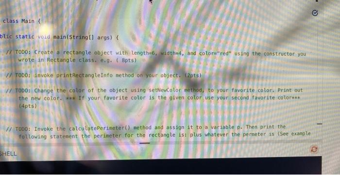Solved first create a rectangle class then go through the | Chegg.com