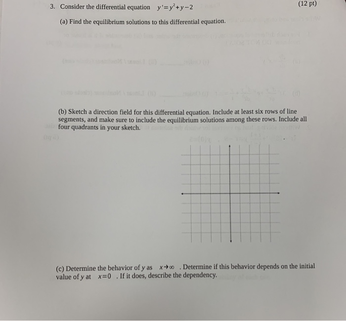 Solved (12 pt) 3. Consider the differential equation | Chegg.com