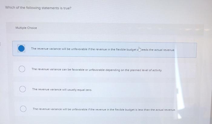 Solved Which of the following statements is true? Multiple | Chegg.com