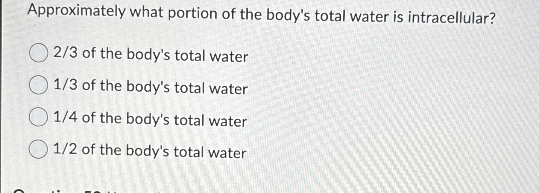 Solved Approximately what portion of the body&rsquo;s total water 