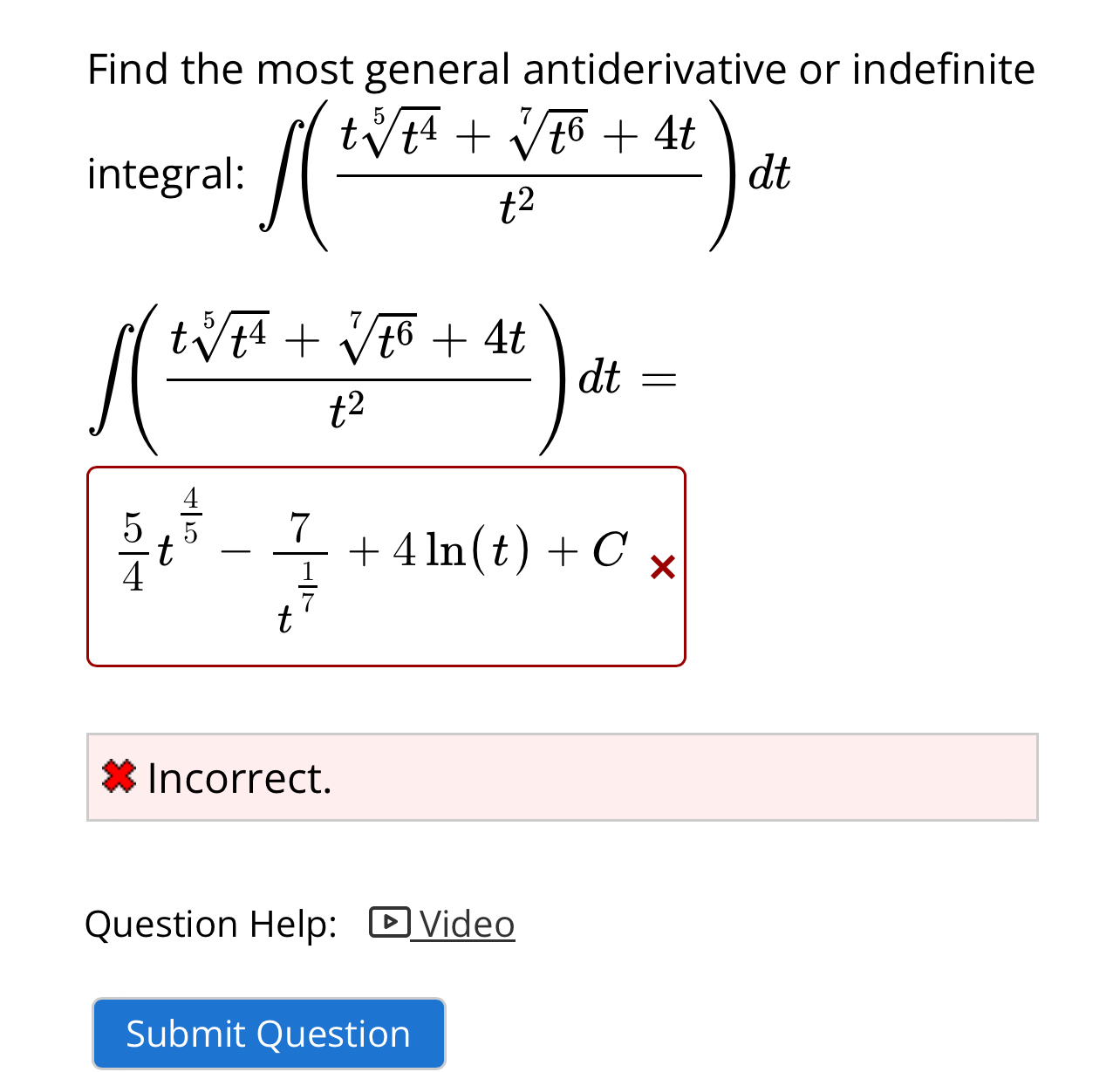 Solved I keep getting the question wrong | Chegg.com