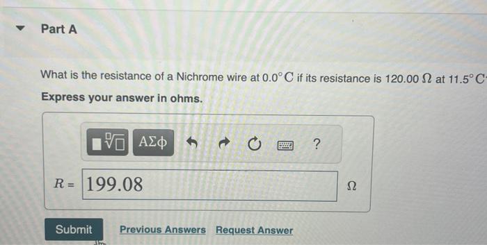 Solved What is the resistance of a Nichrome wire at 0.0∘C if | Chegg.com