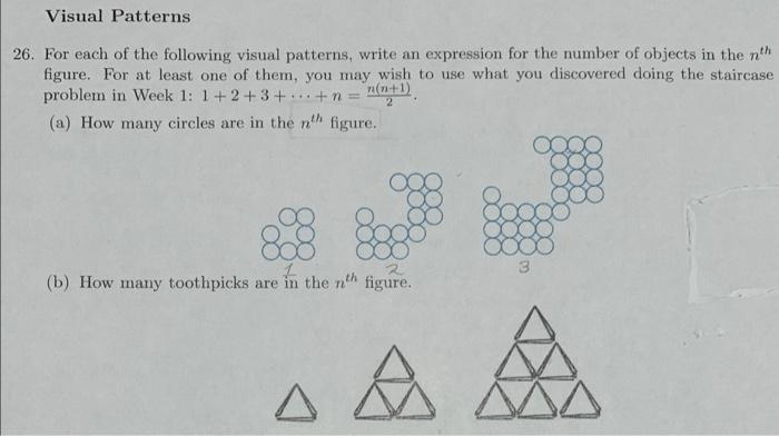Solved 26. For each of the following visual patterns, write | Chegg.com