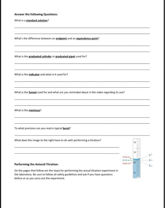 Solved Antacid Titration Lab PreLab Methods Name Date