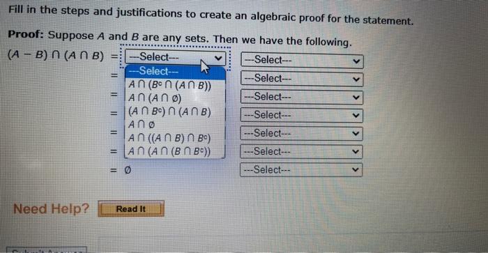 Solved Consider The Following Statement. For All Sets A And | Chegg.com