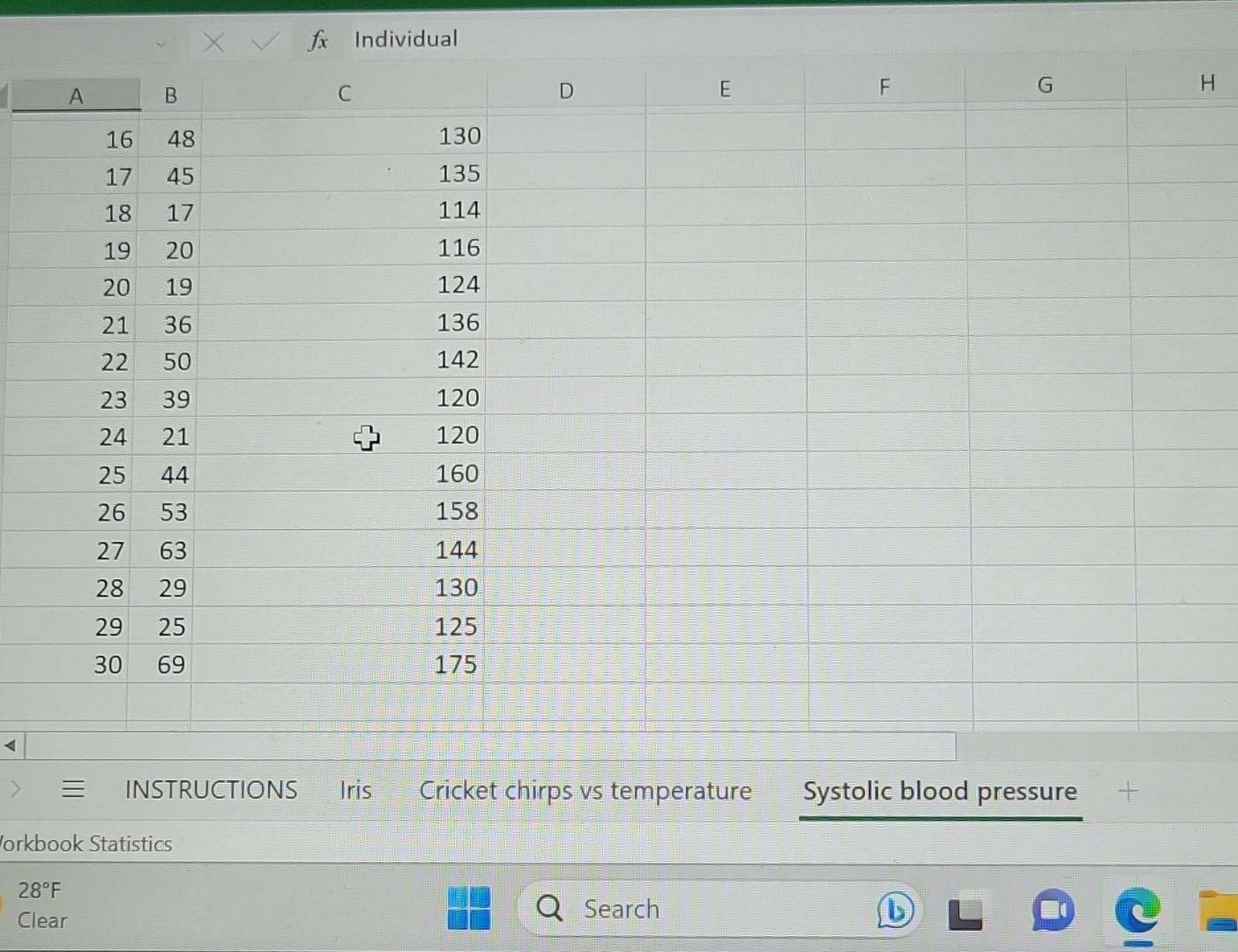 he systolic blood pressure dataset (in the third | Chegg.com