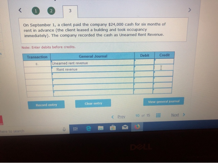 Solved On September 1, a client paid the company 24,000