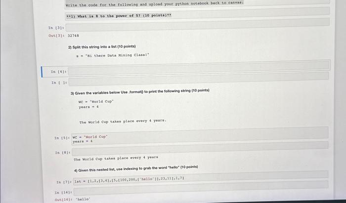 Solved Write the code for the following and upload your | Chegg.com