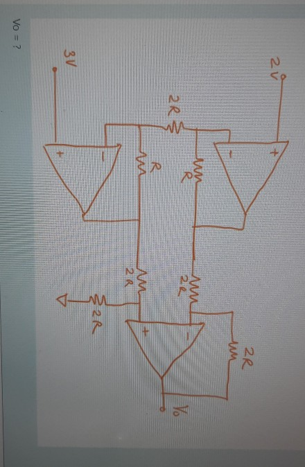 Solved 2v + 2R ma M 2R3 V R an in 2 R 32R 3V Vo = ? | Chegg.com