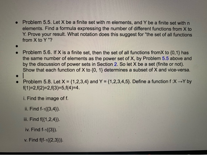 Solved • Problem 5.5. Let X Be A Finite Set With M Elements, | Chegg.com