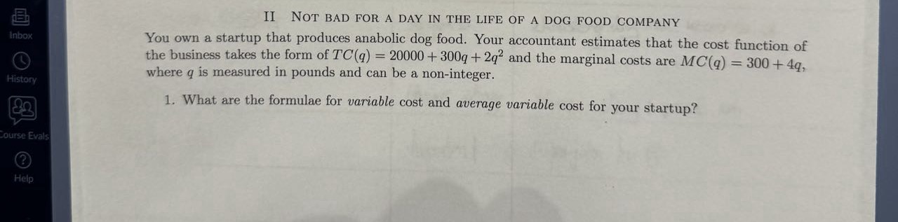 Solved II NOT BAD FOR A DAY IN THE LIFE OF A DOG FOOD Chegg