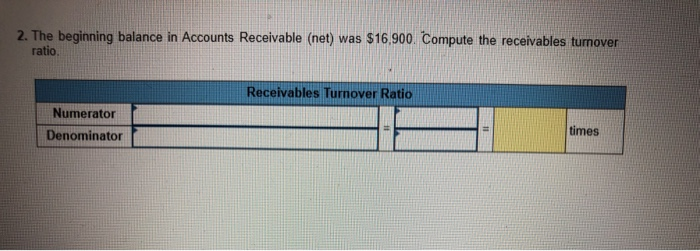 Solved 2. The Beginning Balance In Accounts Receivable (net) | Chegg.com