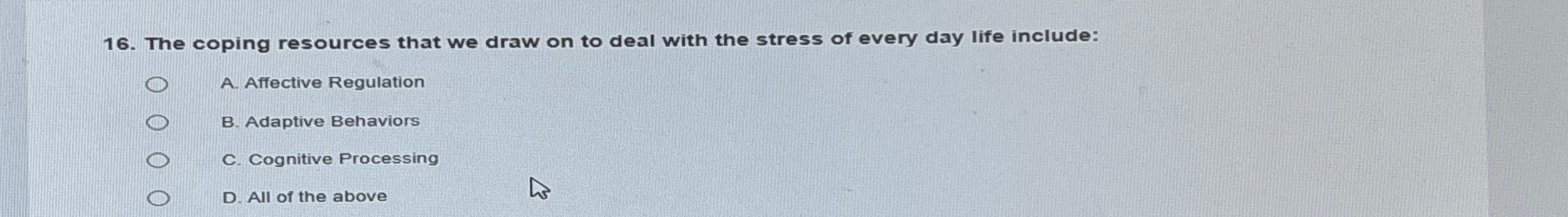 Solved The coping resources that we draw on to deal with the | Chegg.com