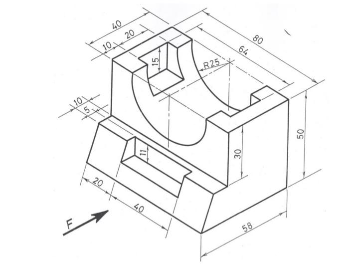 Solved HELP! how to draw this from the front view, top view | Chegg.com