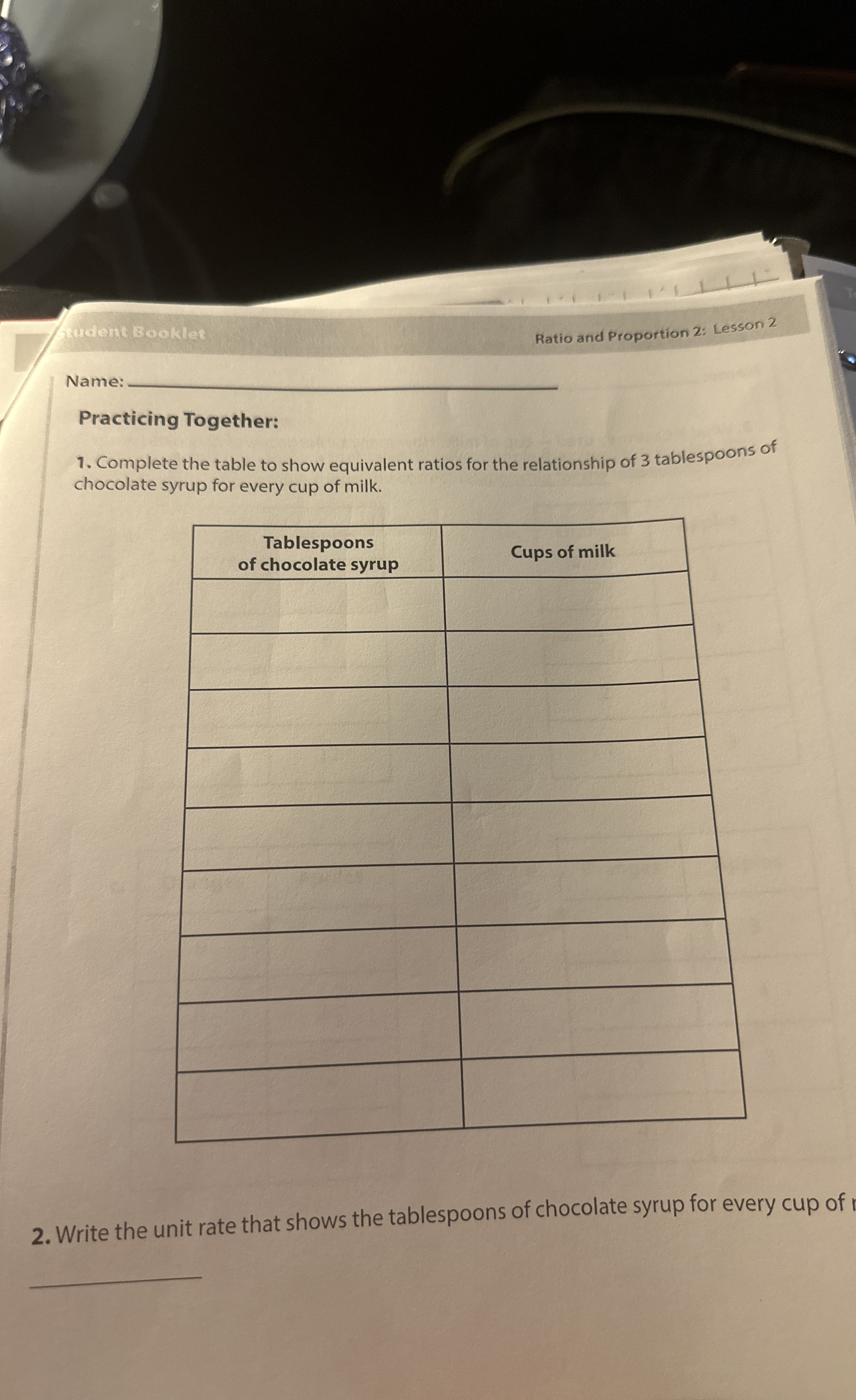 Solved Ratio and Proportion 2 Lesson 2Practicing