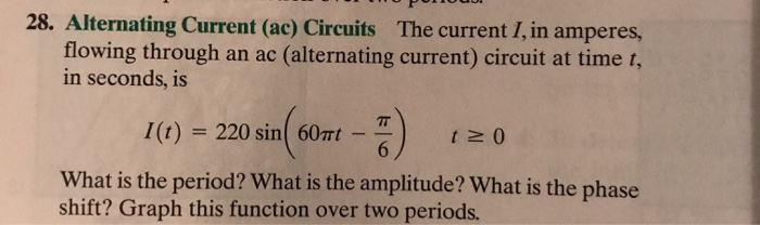 Solved OPOULU. 28. Alternating Current (ac) Circuits The | Chegg.com