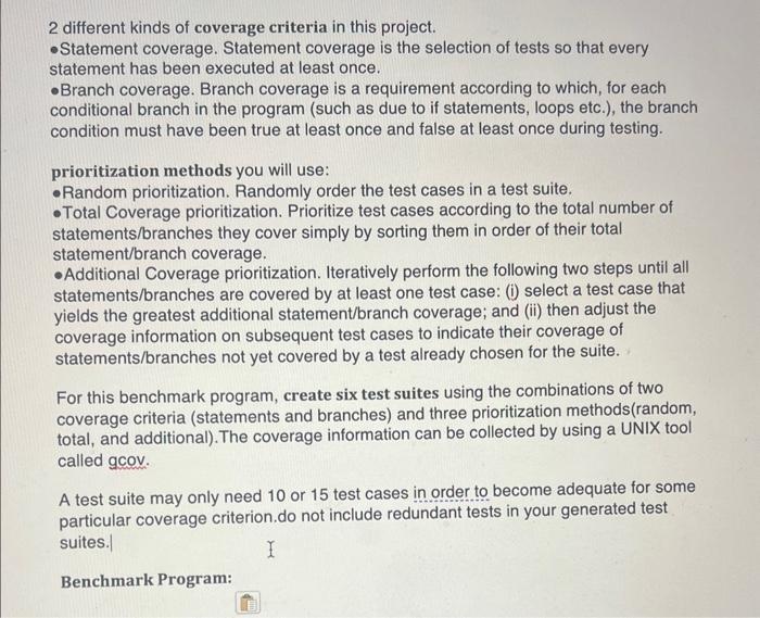 Solved 2 different kinds of coverage criteria in this | Chegg.com
