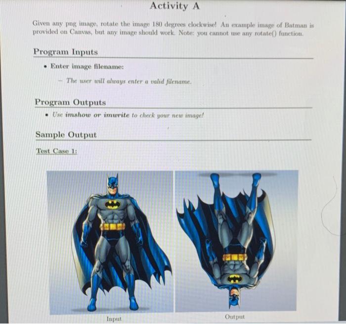 Solved Activity A Given Any Png Image, Rotate The Image 180 | Chegg.com