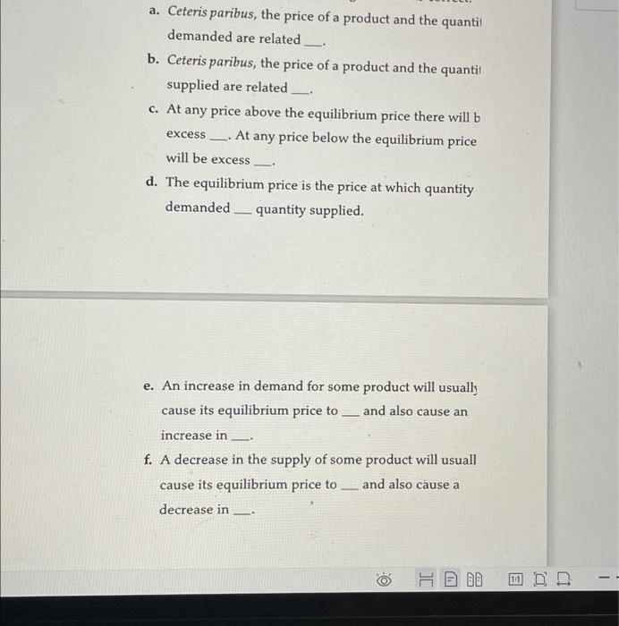 Solved a. Ceteris paribus, the price of a product and the | Chegg.com