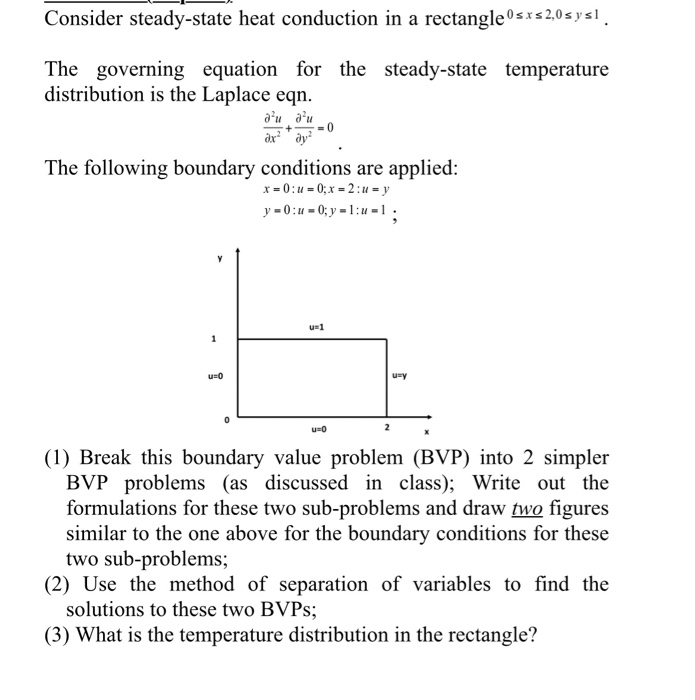 Solved Consider steady-state heat conduction in a rectangle | Chegg.com