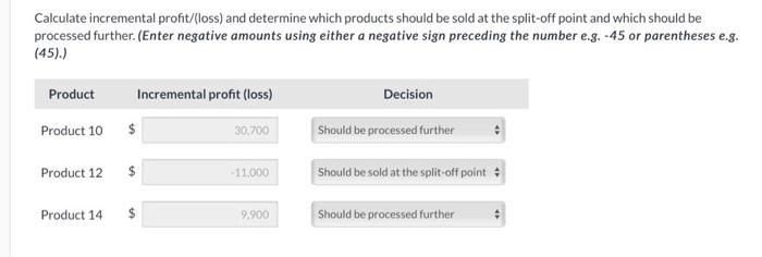 Solved Cullumber Inc. produces three separate products from | Chegg.com