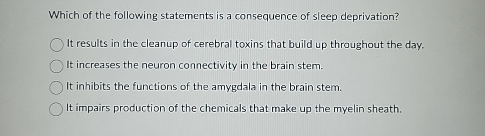 Solved Which of the following statements is a consequence of | Chegg.com