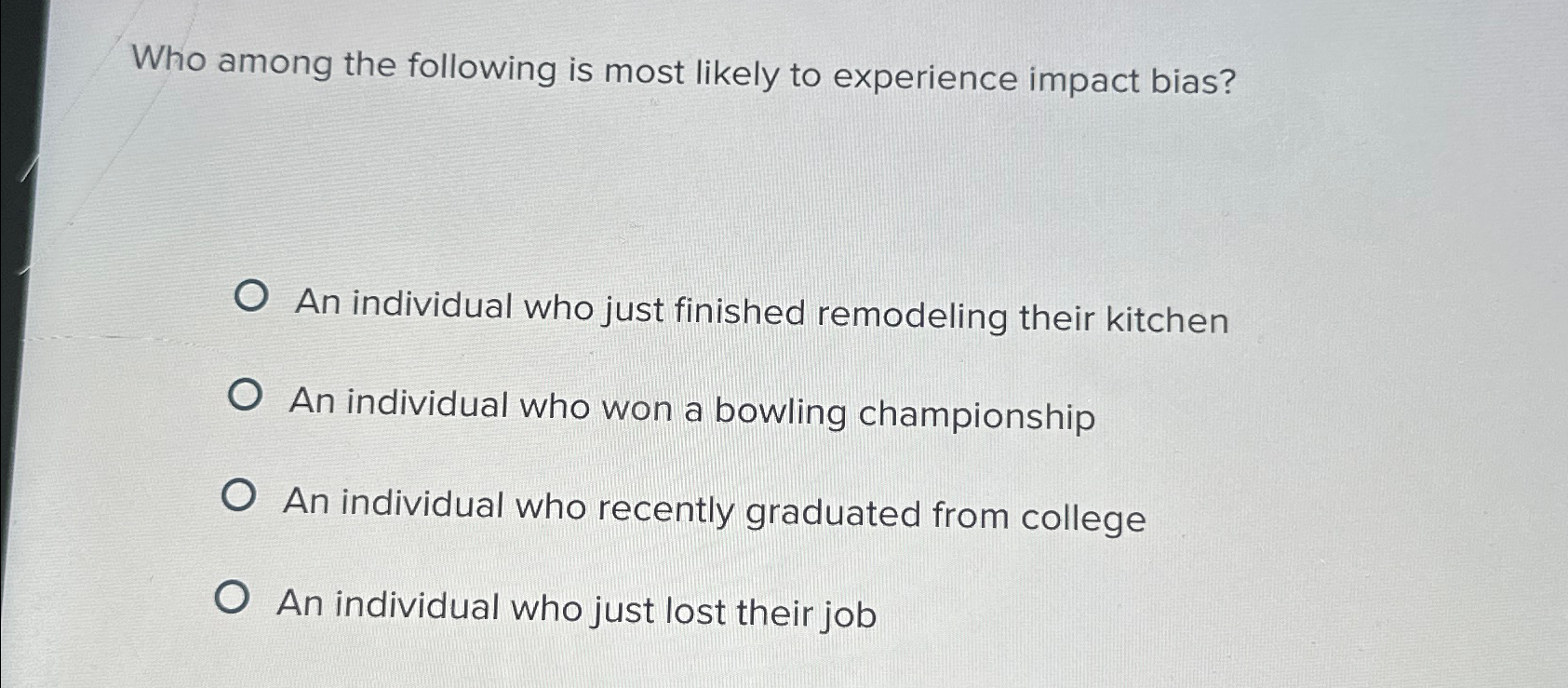 Solved Who among the following is most likely to experience | Chegg.com