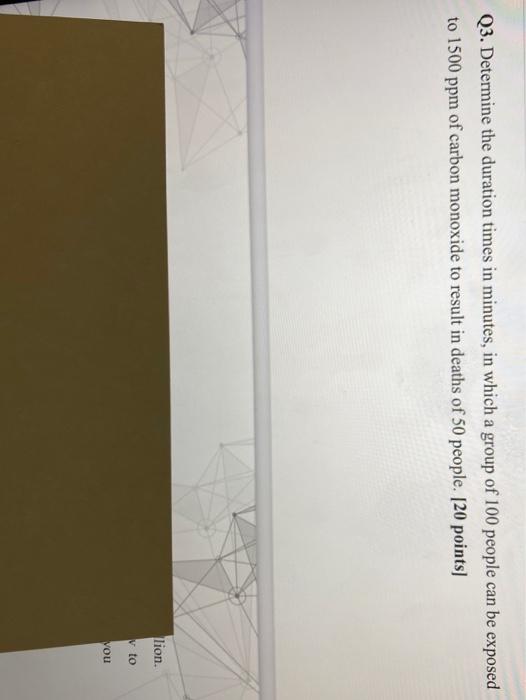Solved Q3 Determine The Duration Times In Minutes In Which Chegg