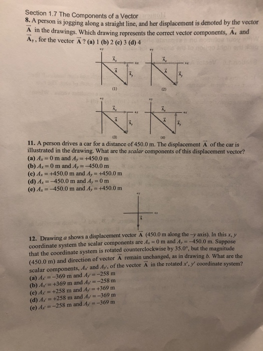 Solved Section 1.7 The Components Of A Vector A Person Is 