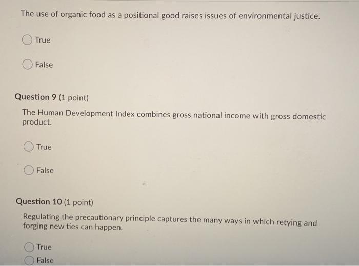 Solved The use of organic food as a positional good raises | Chegg.com