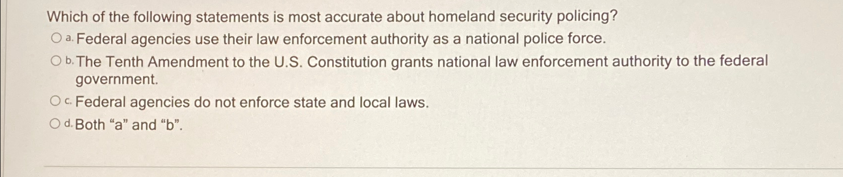 Solved Which of the following statements is most accurate | Chegg.com