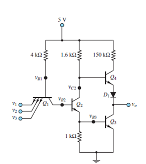 Solved: Figure P10.50 shows a three-input TTL NAND gate. Assumi ...