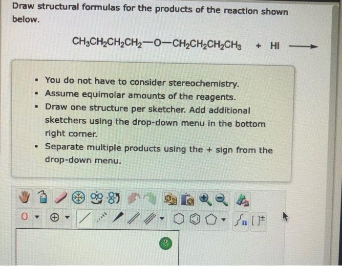 Solved Draw Structural Formulas For The Products Of The | Chegg.com