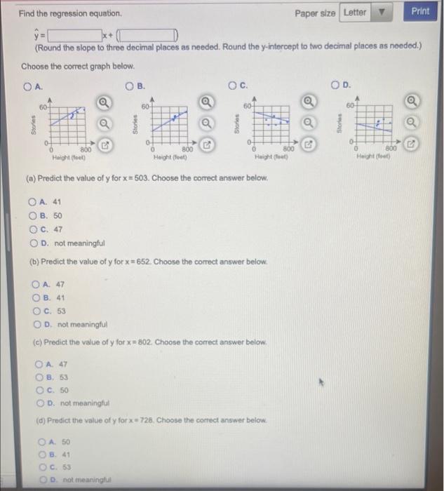 Solved 7. Find the equation of the regression line for the | Chegg.com