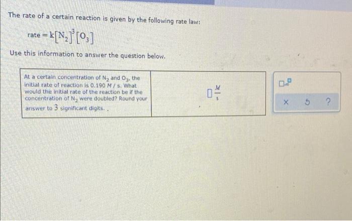 Solved The rate of a certain reaction is given by the | Chegg.com