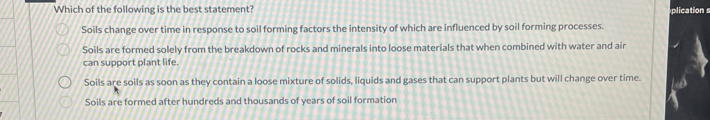 Solved Which of the following is the best statement?Soils | Chegg.com