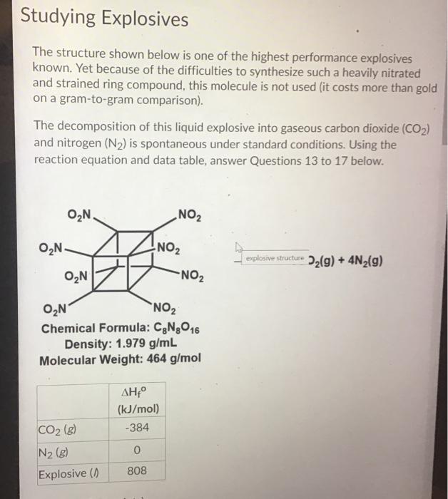 Solved Studying Explosives The structure shown below is one | Chegg.com