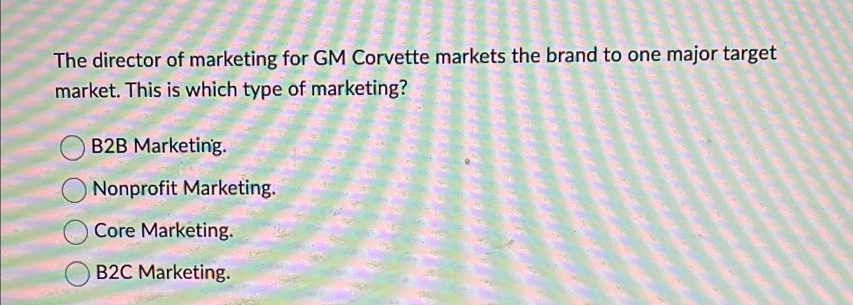 Solved The director of marketing for GM Corvette markets the | Chegg.com