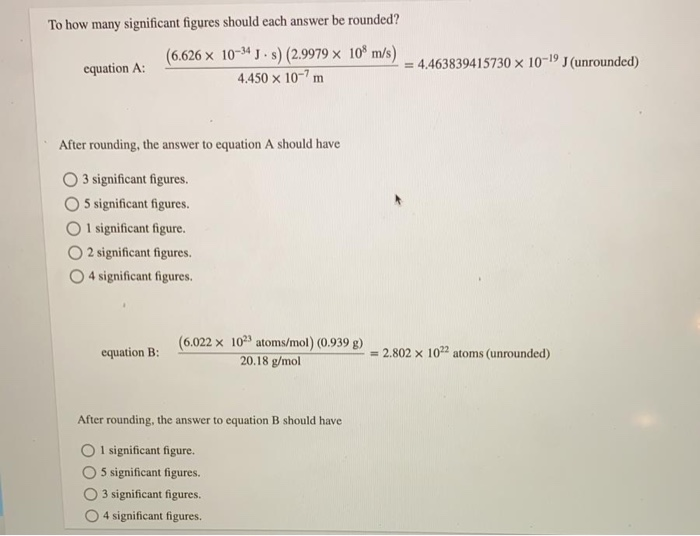 Solved To How Many Significant Figures Should Each Answer Be 6520