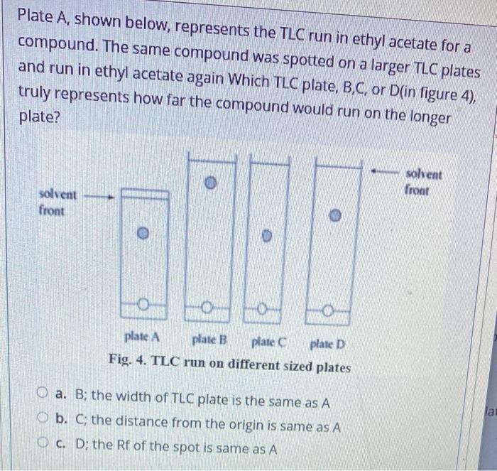 Solved A student spotted a TLC plate and ran it in 10 ethyl