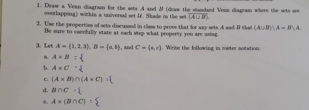 Solved 4. Give an example of sets A and B such that A B = | Chegg.com