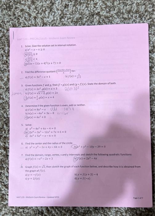 Solved please answer all questions and show work. This is | Chegg.com
