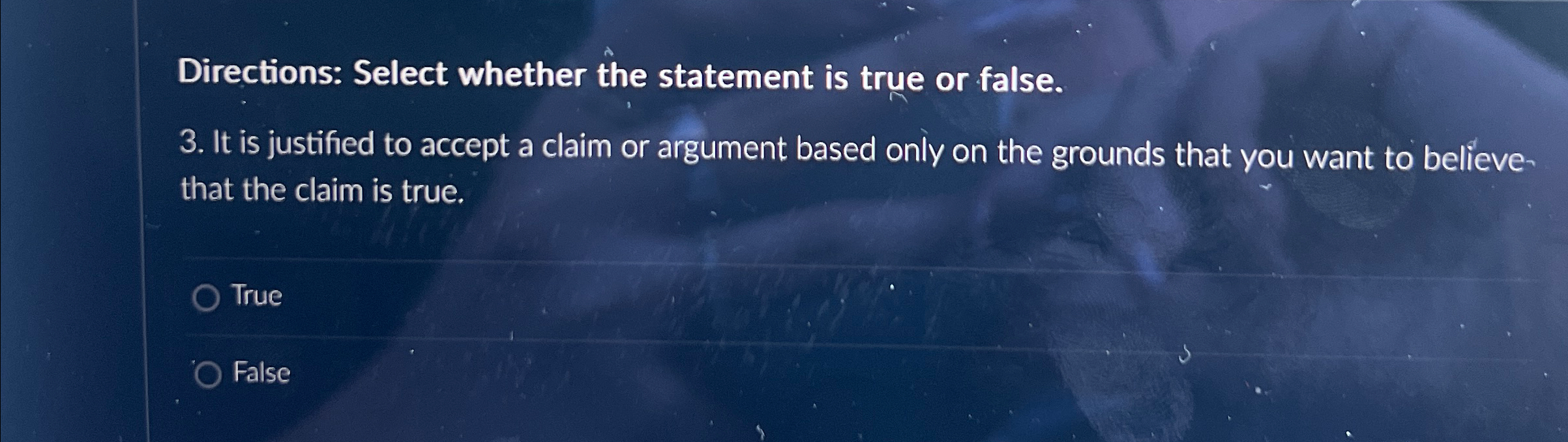 Directions: Select whether the statement is true or | Chegg.com