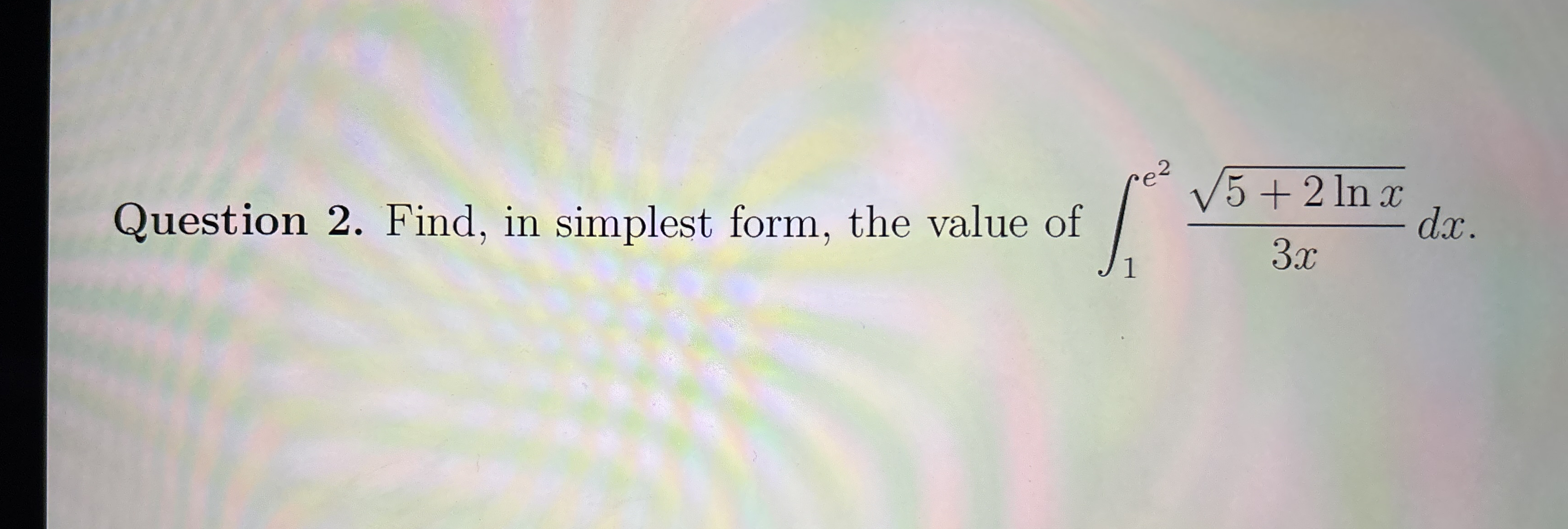 Solved Question Find In Simplest Form The Value Of Chegg Com