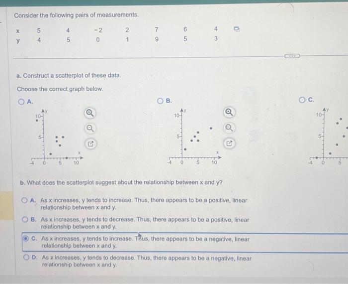 Solved Consider The Following Pairs Of Measurements Chegg Com