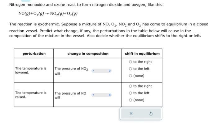 Solved Nitrogen monoxide and ozone react to form nitrogen | Chegg.com