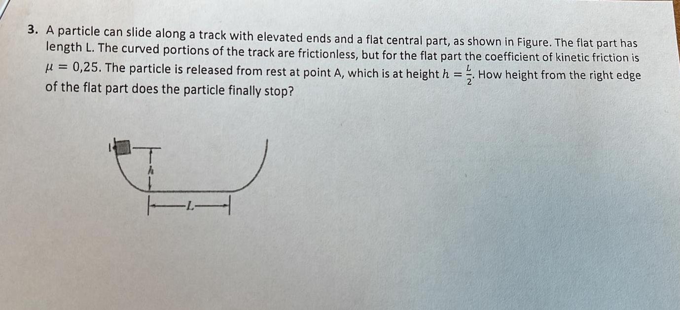 Solved 3. A particle can slide along a track with elevated | Chegg.com